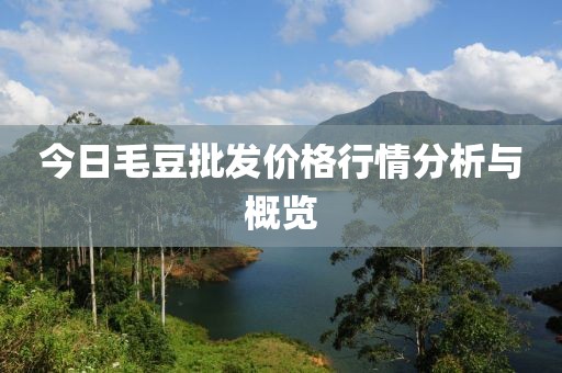 今日毛豆批发价格行情分析与概览