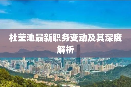 杜莹池最新职务变动及其深度解析