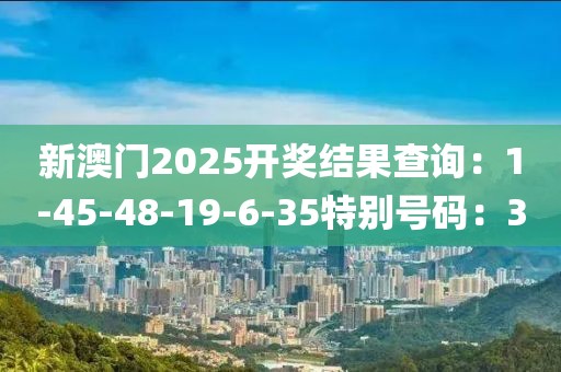 新澳门2025开奖结果查询：1-45-48-19-6-35特别号码：30