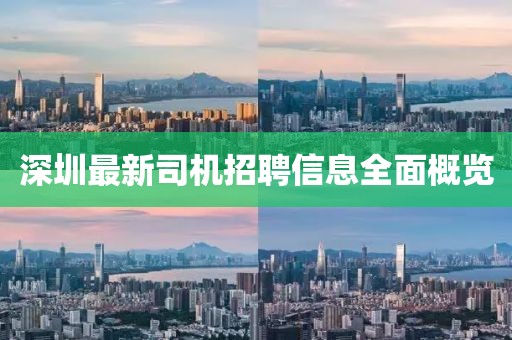 深圳最新司机招聘信息全面概览
