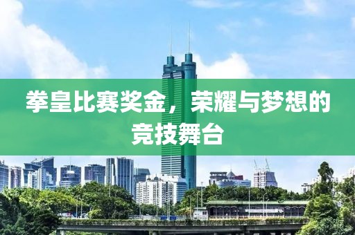 拳皇比赛奖金，荣耀与梦想的竞技舞台