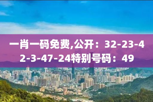 一肖一码免费,公开：32-23-42-3-47-24特别号码：49