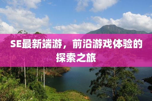 SE最新端游，前沿游戏体验的探索之旅