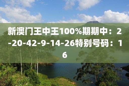 新澳门王中王100%期期中：2-20-42-9-14-26特别号码：16
