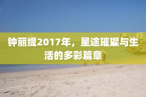 钟丽缇2017年，星途璀璨与生活的多彩篇章