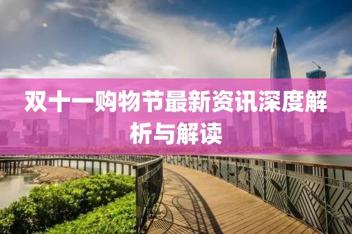 双十一购物节最新资讯深度解析与解读