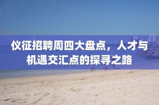 仪征招聘周四大盘点，人才与机遇交汇点的探寻之路