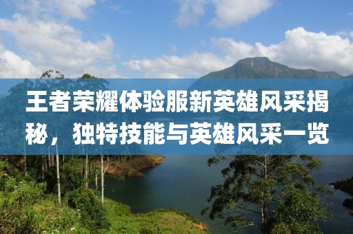 王者荣耀体验服新英雄风采揭秘，独特技能与英雄风采一览