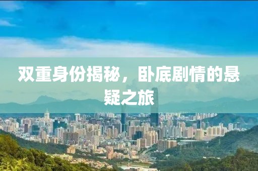 双重身份揭秘，卧底剧情的悬疑之旅