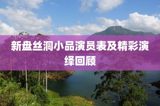 新盘丝洞小品演员表及精彩演绎回顾