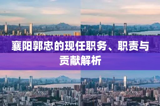 襄阳郭忠的现任职务、职责与贡献解析
