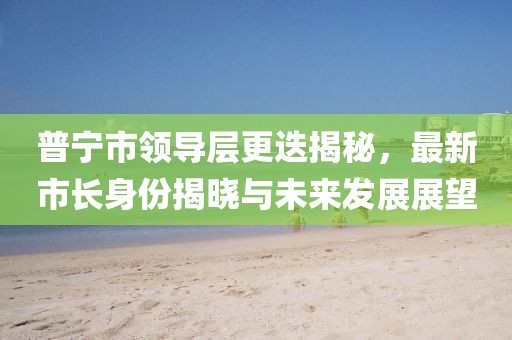 普宁市领导层更迭揭秘，最新市长身份揭晓与未来发展展望