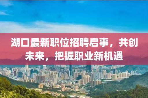 湖口最新职位招聘启事，共创未来，把握职业新机遇
