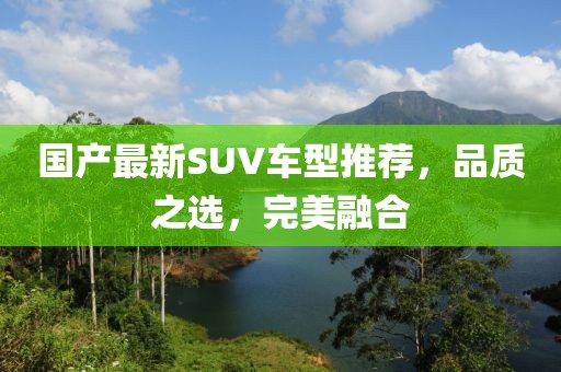 国产最新SUV车型推荐，品质之选，完美融合