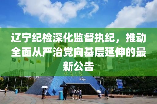 辽宁纪检深化监督执纪，推动全面从严治党向基层延伸的最新公告