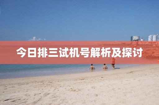 今日排三试机号解析及探讨