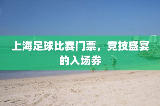 上海足球比赛门票，竞技盛宴的入场券