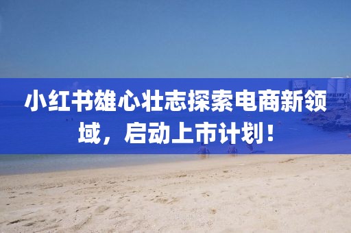 小红书雄心壮志探索电商新领域，启动上市计划！