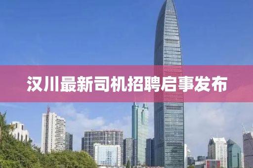 汉川最新司机招聘启事发布