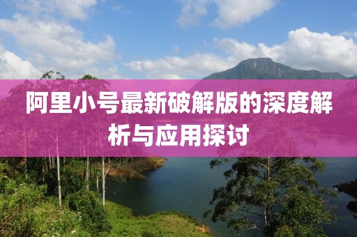阿里小号最新破解版的深度解析与应用探讨