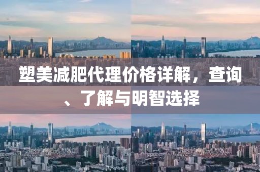 塑美减肥代理价格详解，查询、了解与明智选择