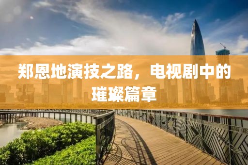 郑恩地演技之路，电视剧中的璀璨篇章