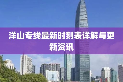 洋山专线最新时刻表详解与更新资讯