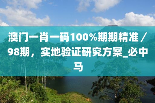 澳门一肖一码100%期期精准／98期，实地验证研究方案_必中马