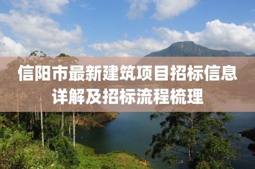 信阳市最新建筑项目招标信息详解及招标流程梳理