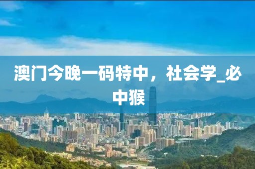 澳门今晚一码特中，社会学_必中猴