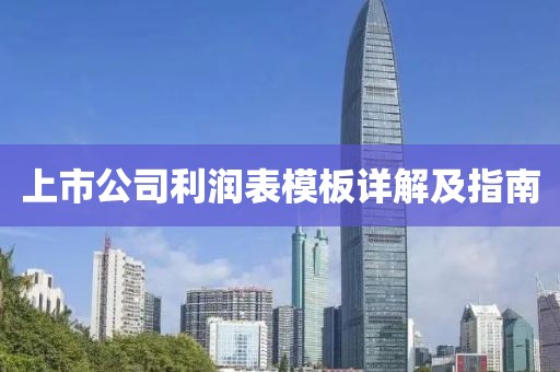 上市公司利润表模板详解及指南