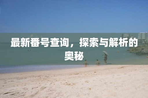 最新番号查询，探索与解析的奥秘