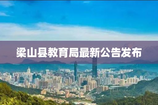梁山县教育局最新公告发布