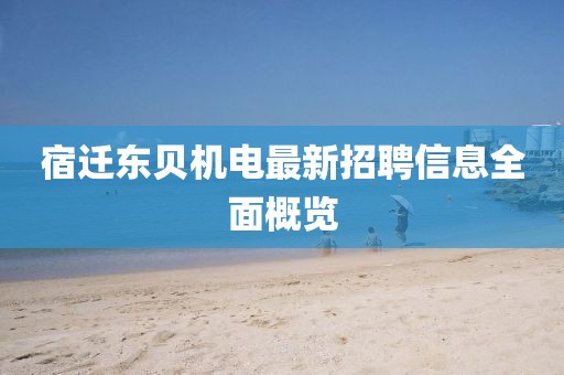 宿迁东贝机电最新招聘信息全面概览