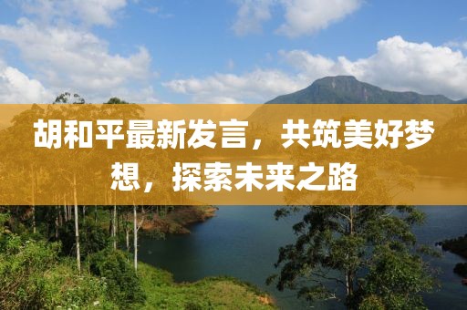 胡和平最新发言，共筑美好梦想，探索未来之路