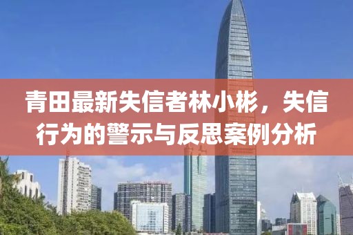 青田最新失信者林小彬，失信行为的警示与反思案例分析