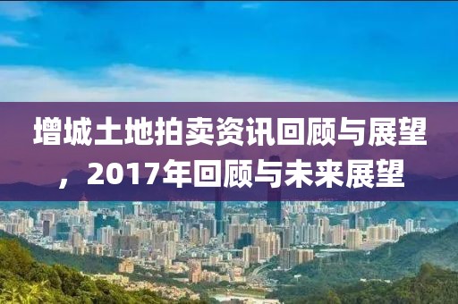 增城土地拍卖资讯回顾与展望，2017年回顾与未来展望