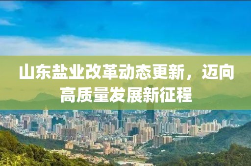 山东盐业改革动态更新，迈向高质量发展新征程