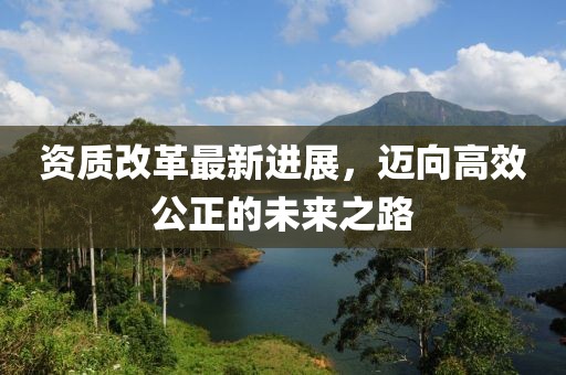 资质改革最新进展，迈向高效公正的未来之路