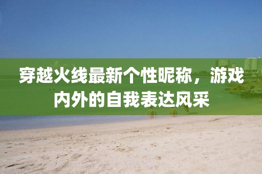 穿越火线最新个性昵称，游戏内外的自我表达风采