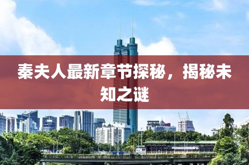 秦夫人最新章节探秘，揭秘未知之谜