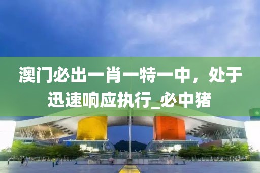 澳门必出一肖一特一中，处于迅速响应执行_必中猪