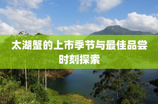 太湖蟹的上市季节与最佳品尝时刻探索