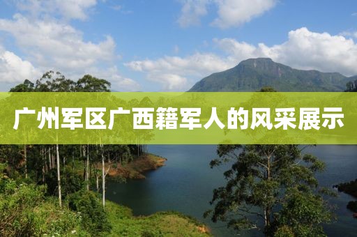 广州军区广西籍军人的风采展示