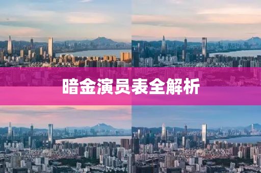 暗金演员表全解析