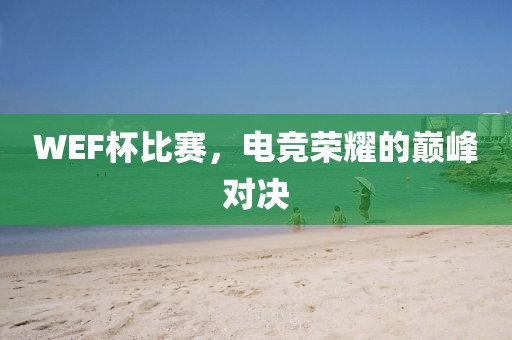 WEF杯比赛，电竞荣耀的巅峰对决