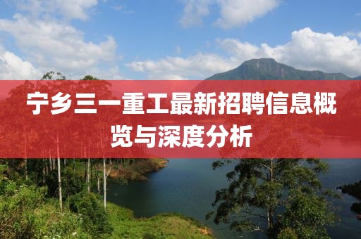 宁乡三一重工最新招聘信息概览与深度分析