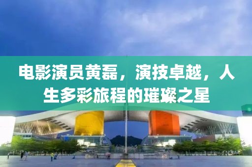 电影演员黄磊，演技卓越，人生多彩旅程的璀璨之星