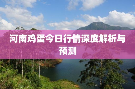 河南鸡蛋今日行情深度解析与预测