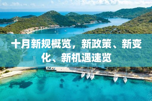 十月新规概览，新政策、新变化、新机遇速览